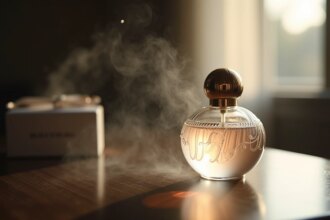 flacon de parfum Imperya sur fond élégant avec livraison gratuite