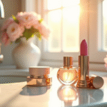 Coiffeur de salle de bain avec cosmétiques populaires