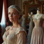 Femme élégante en robe de haute couture parisienne