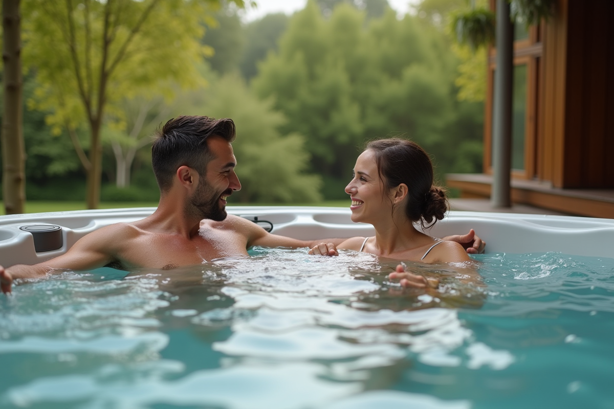 Jeune couple profitant d